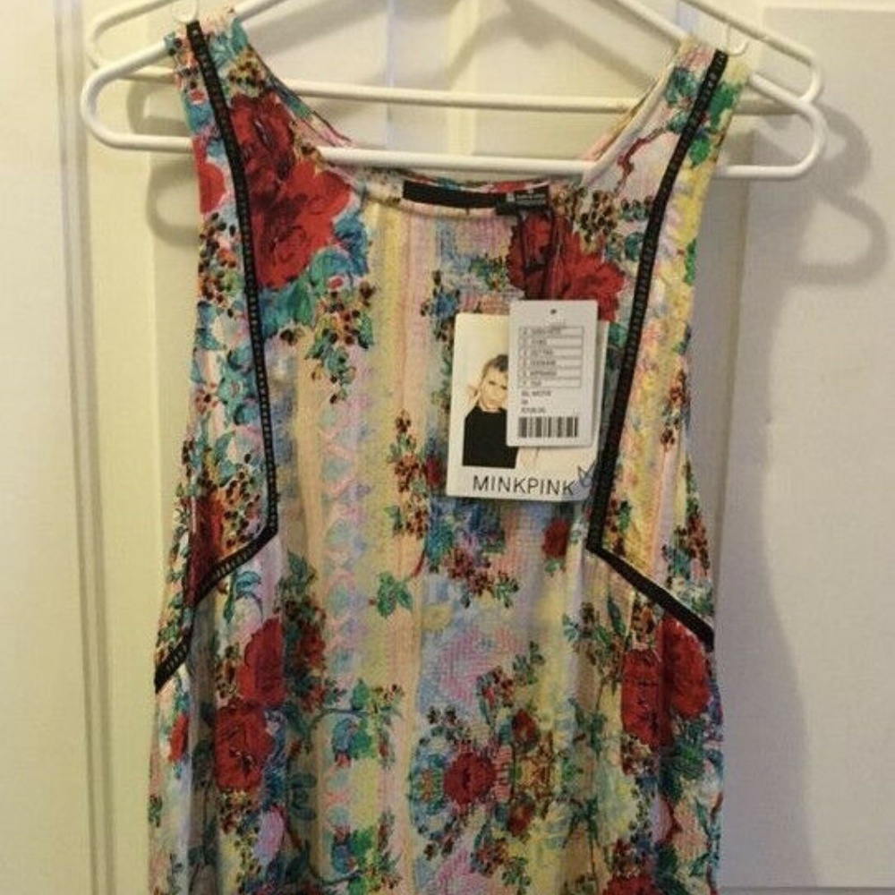 MinkPink Multi Color Floral Dress Juniors Size M